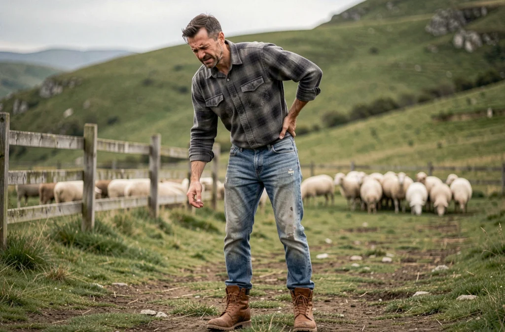 Berger en milieu rural souffrant de douleurs lombaires chroniques liées à son activité physique quotidienne